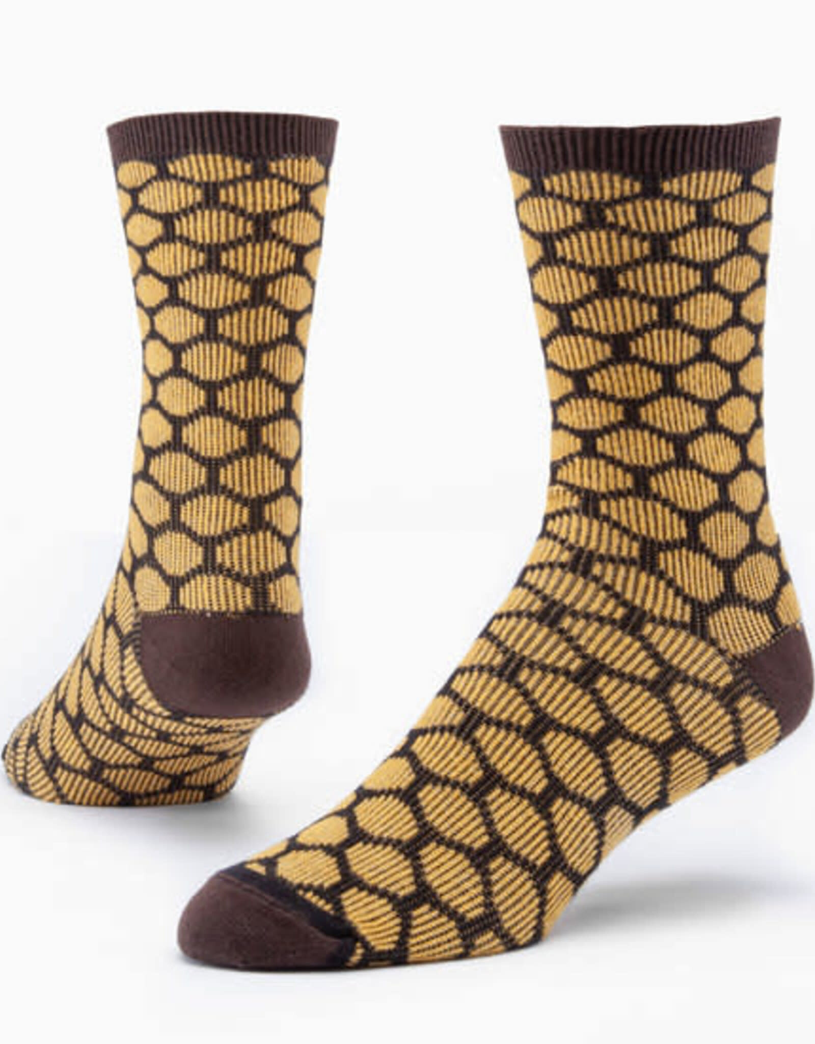 Maggie's Organics Bee Keeper Crew Socks (Yellow & Black)