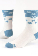 Maggie's Organics Wool Snuggle Socks (Geo Poinsettia White)
