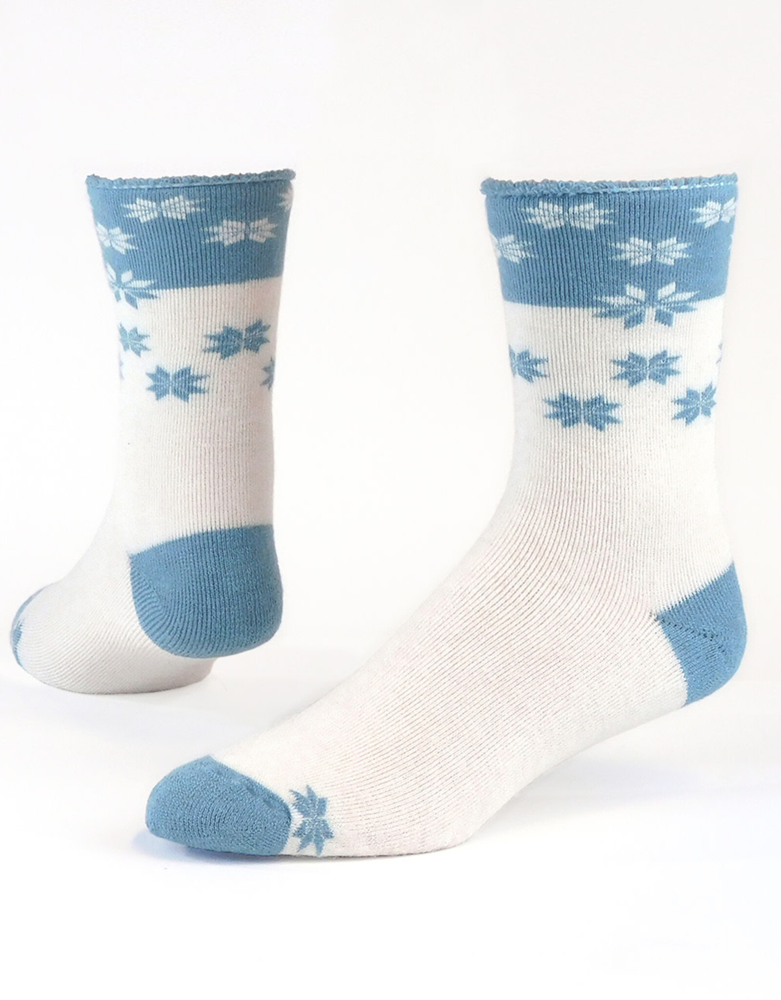 Maggie's Organics Wool Snuggle Socks (Geo Poinsettia White)