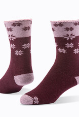 Maggie's Organics Wool Snuggle Socks (Geo Poinsettia Wine)