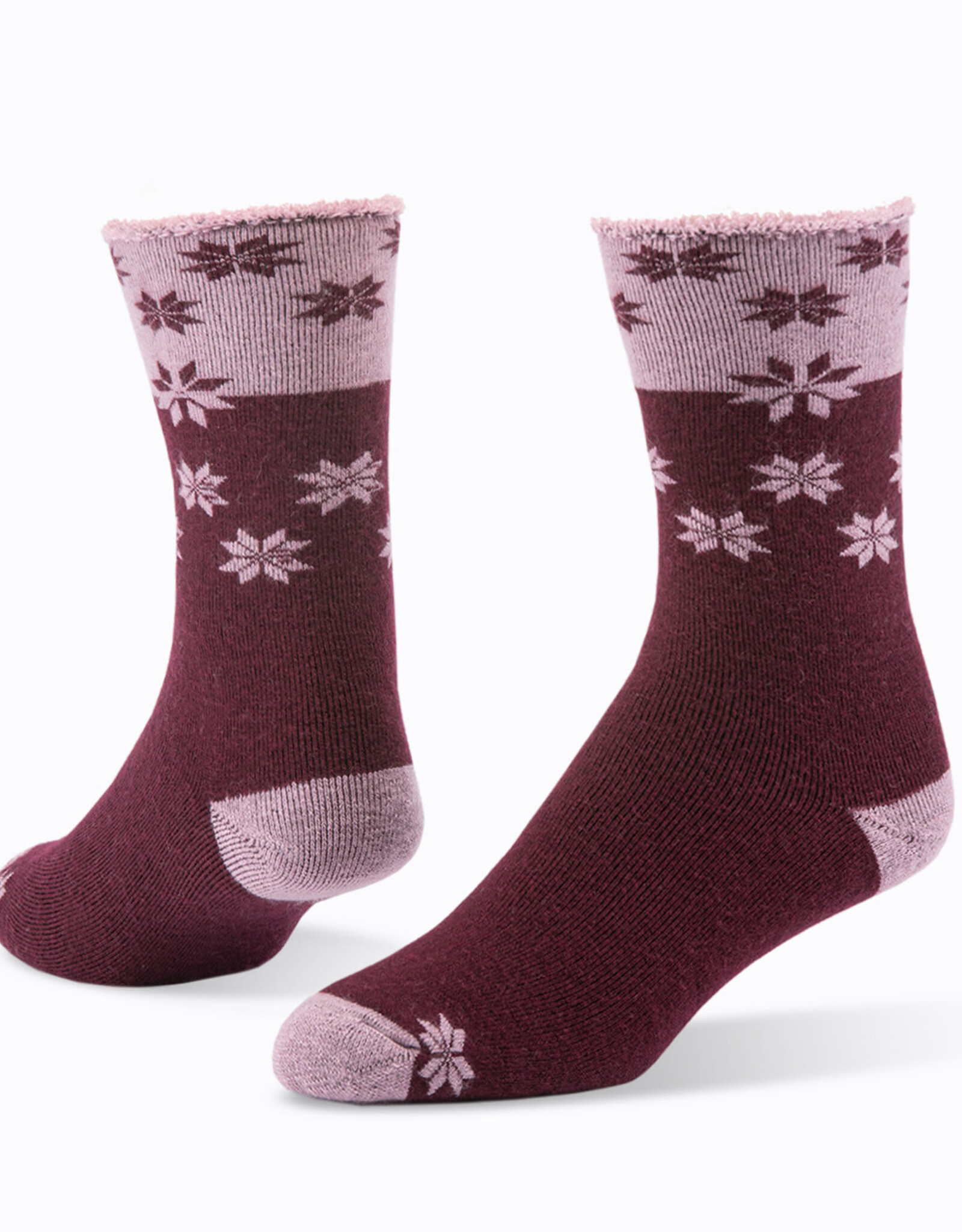 Maggie's Organics Wool Snuggle Socks (Geo Poinsettia Wine)