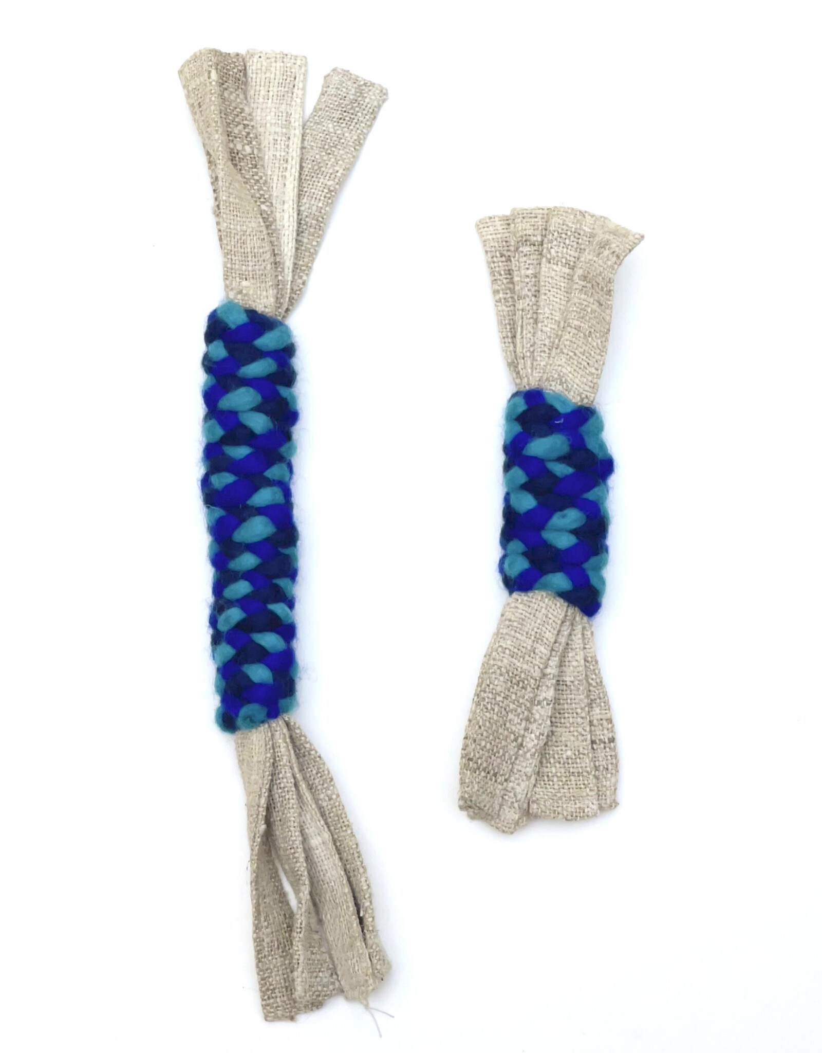 Dharma Dog Karma Cat Wool & Hemp Twist Pull - Blue/Turquoise