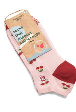 Conscious Step Ankle Socks that Support Self-Checks (Cherries)