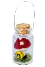 dZi Handmade Fairy Mushroom and Snail Bottle Ornament
