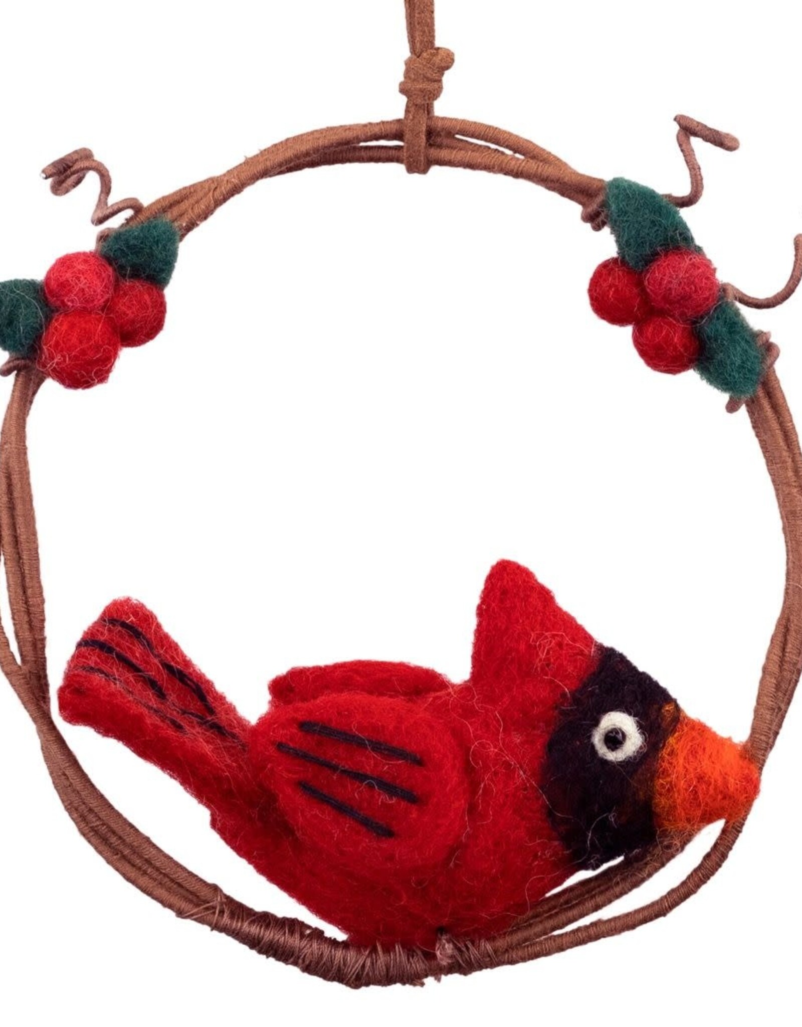 dZi Handmade Mini Cardinal Wreath