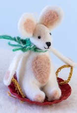 dZi Handmade Rabbit Sledding Ornament
