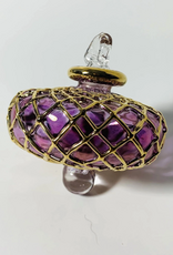 Dandarah Small Blown Glass Ornament - Pink Diamond Toupie