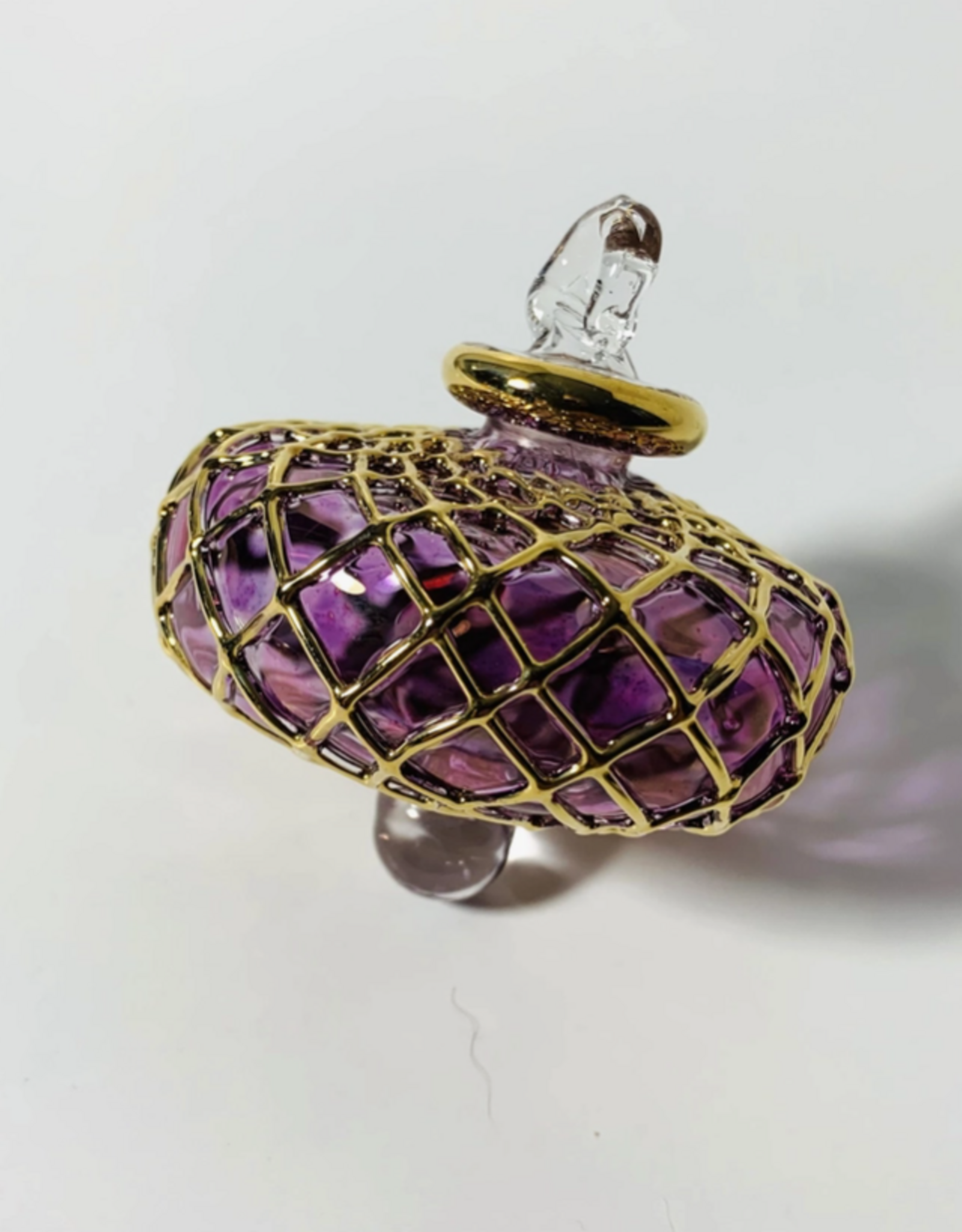 Dandarah Small Blown Glass Ornament - Pink Diamond Toupie