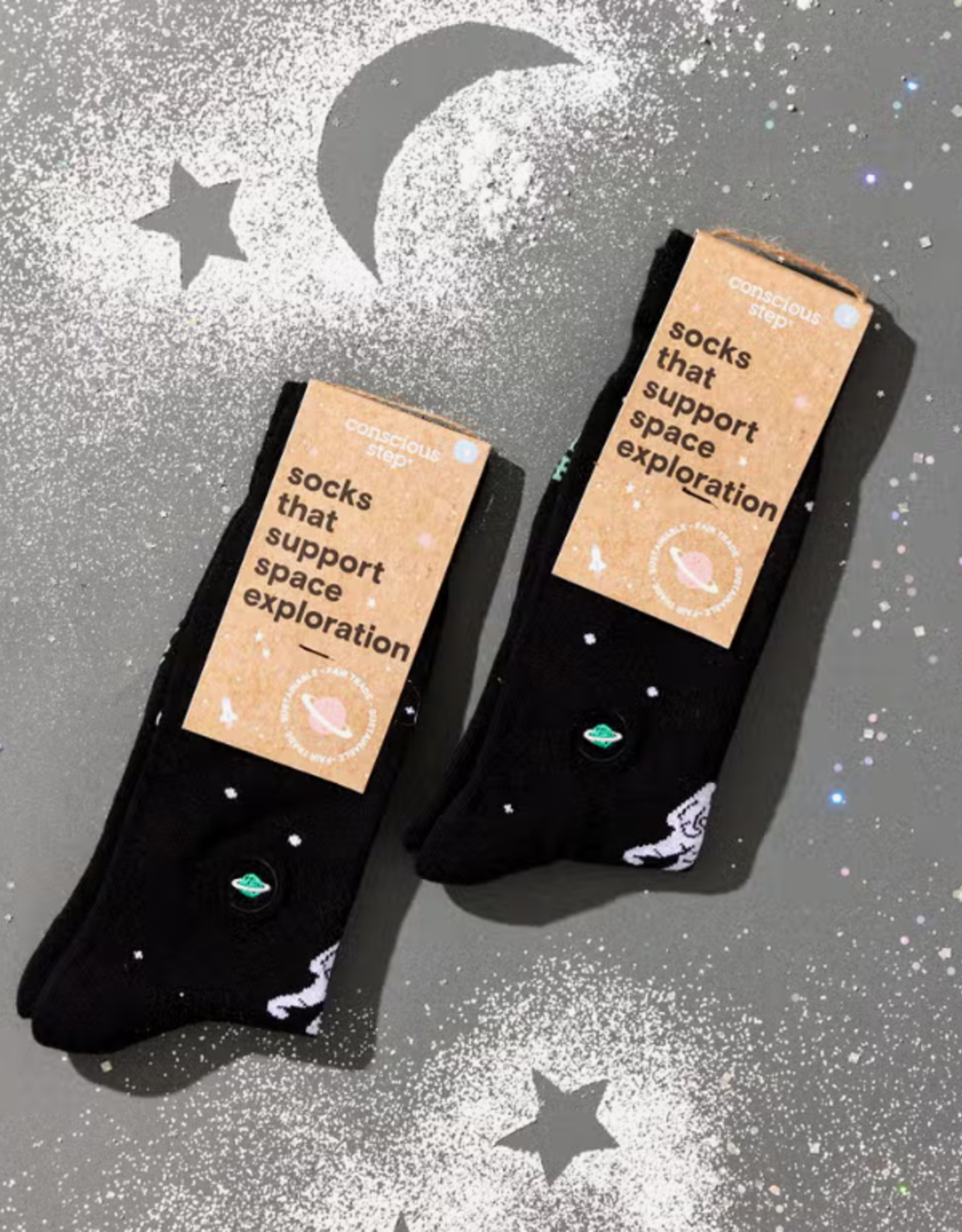 Conscious Step Socks that Support Space Exploration (Floating Astronauts)
