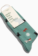 Conscious Step Socks that save Cats (Teal)