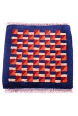 Bunyaad Pakistan Blue Geometric Chobi Tribal Rug 1x1