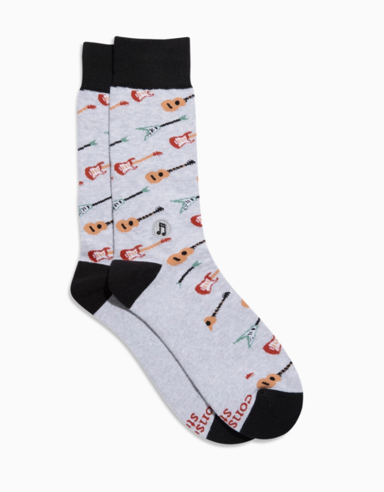 Conscious Step Socks that Support Music (Gray Guitars)