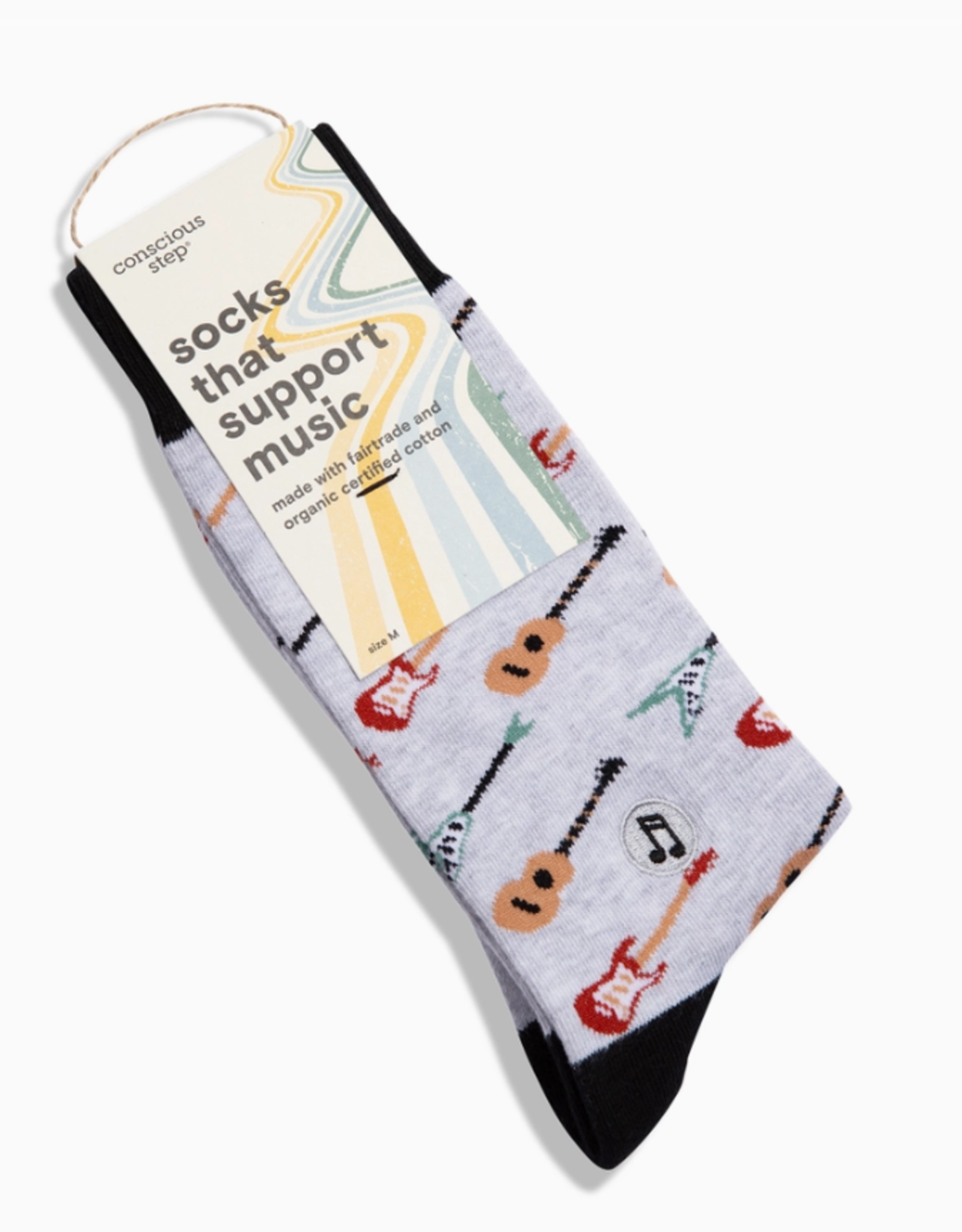 Conscious Step Socks that Support Music (Gray Guitars)