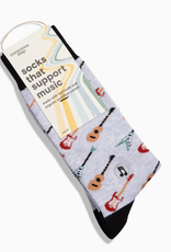 Conscious Step Socks that Support Music (Gray Guitars)