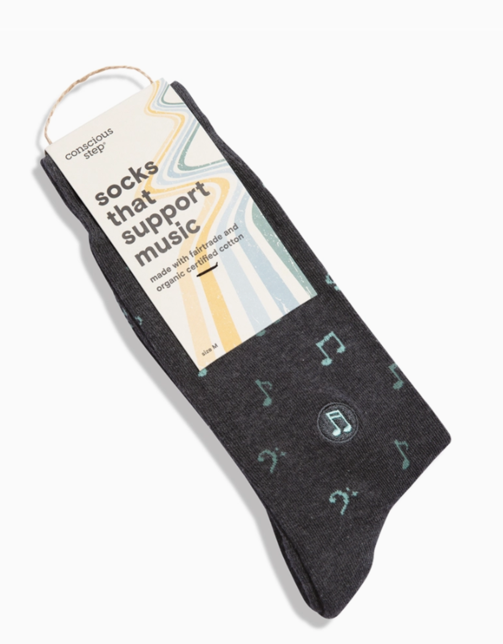 Conscious Step Socks that Support Music (Gray Music Notes)
