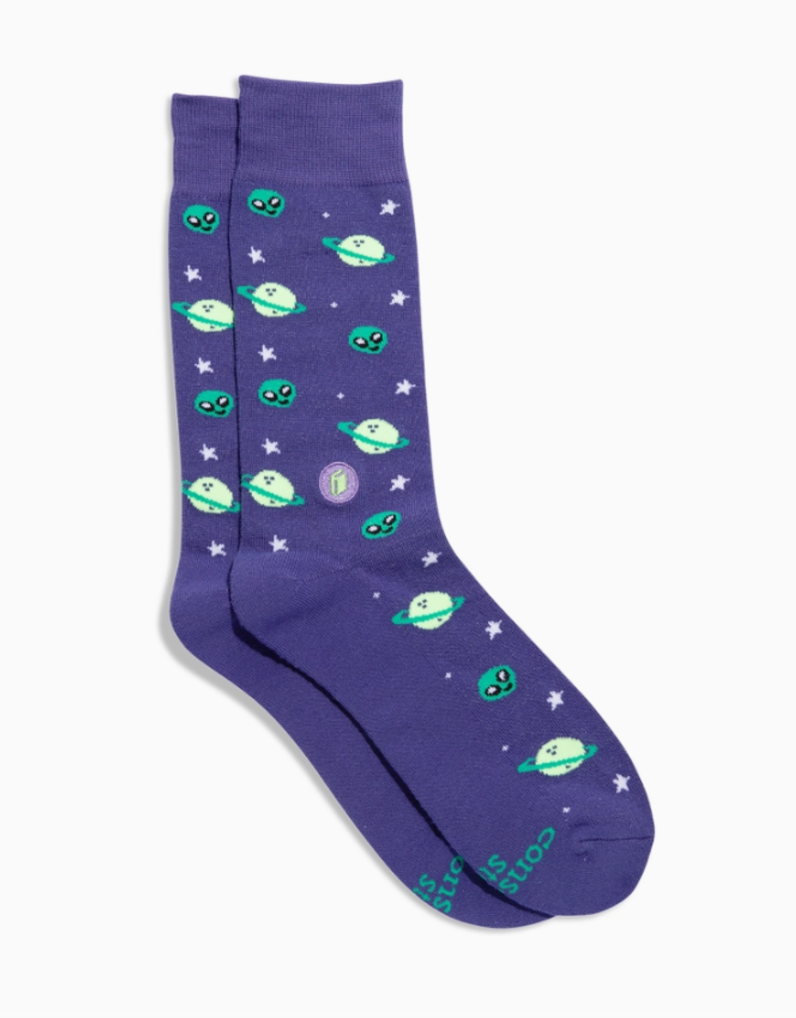 Conscious Step Socks that Give Books (Purple Planets)