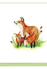 Quilling Card Quilled Fox and Cub Greeting Card