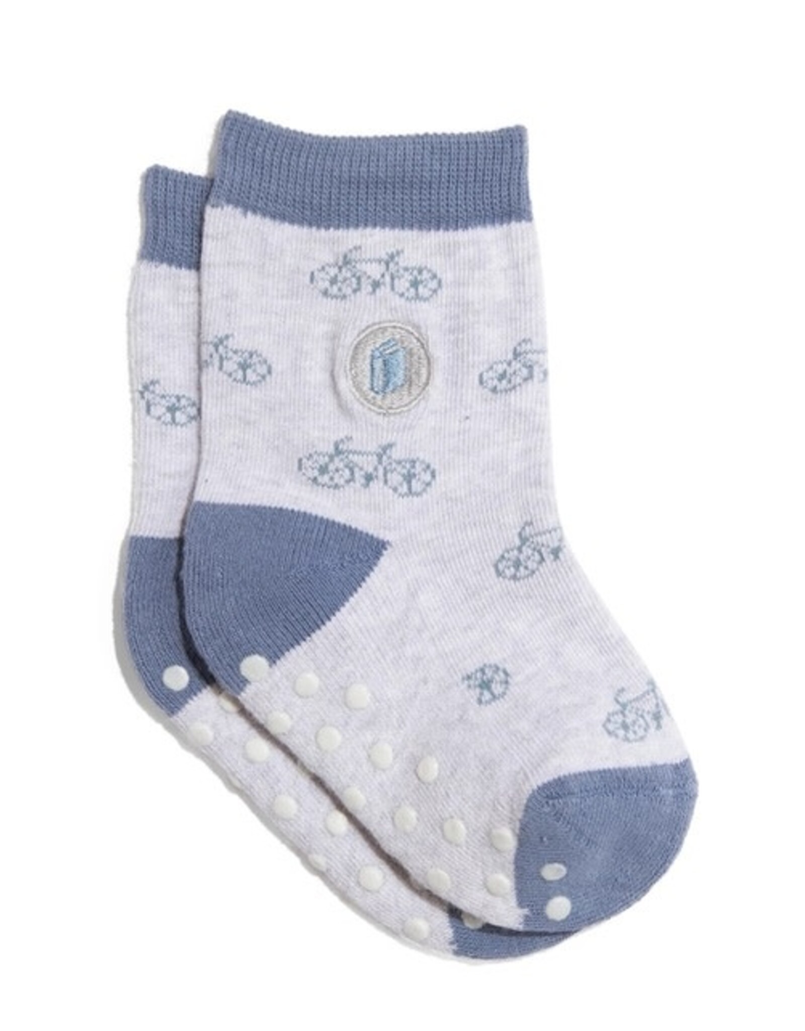 Conscious Step Kids Socks that Give Books (Gray Bicycles)
