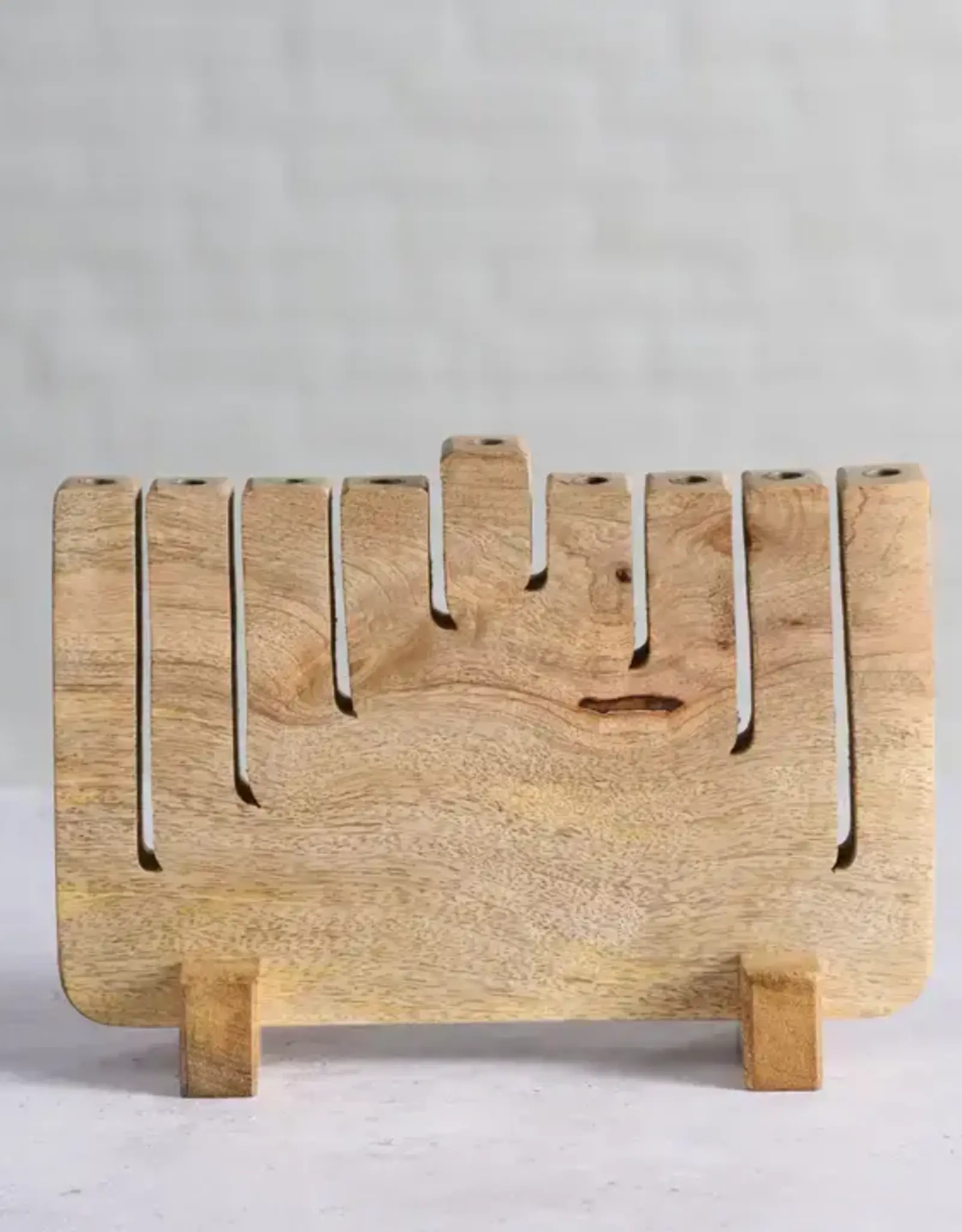 Ten Thousand Villages Modern Mango Wood Menorah