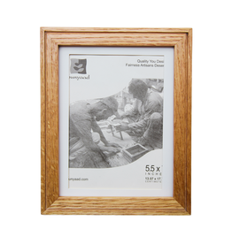 Bunyaad Pakistan Natural Red Oak Etched Wood Frame  - 5"x7"