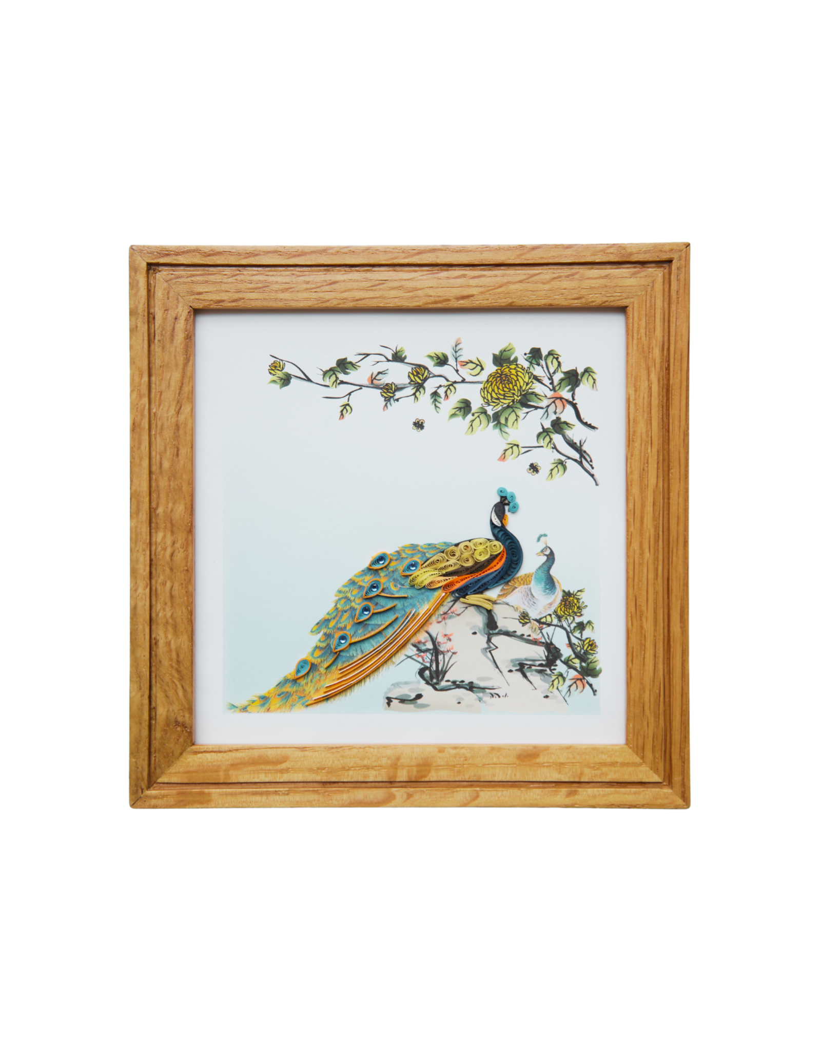 Bunyaad Pakistan Natural Red Oak Etched Wood Frame - 6"x6"