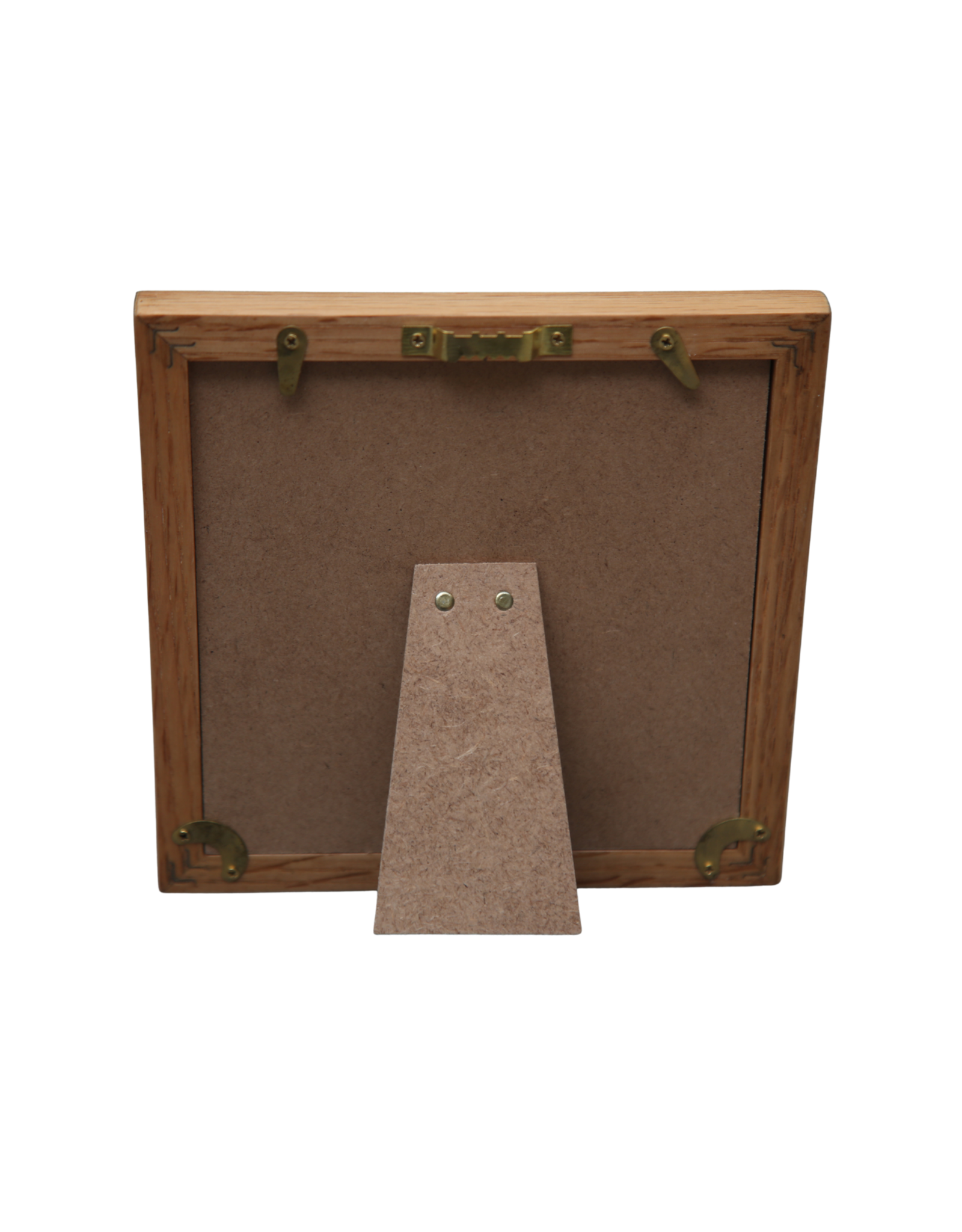 Bunyaad Pakistan Natural Red Oak Etched Wood Frame - 6"x6"