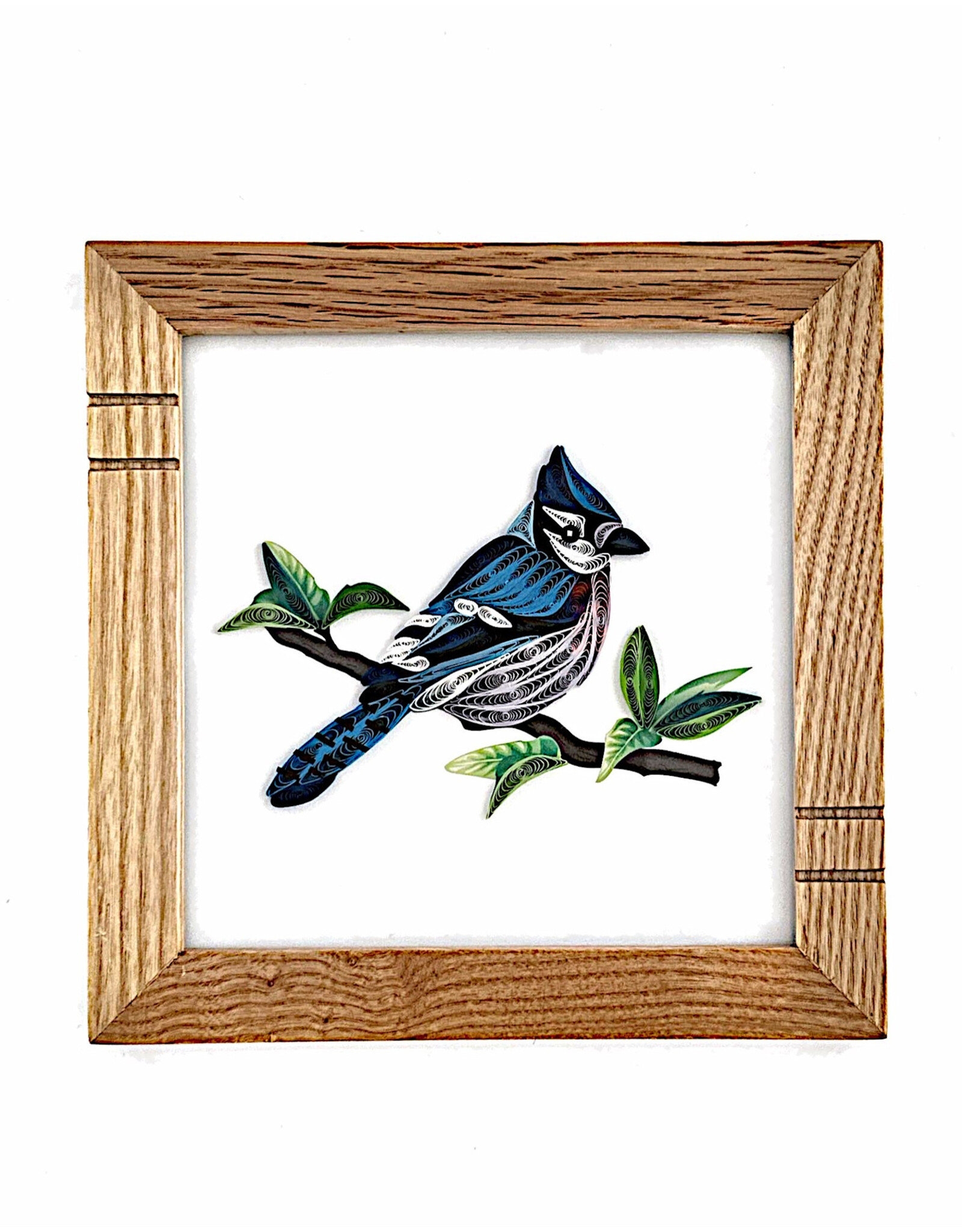 Bunyaad Pakistan Natural Red Oak Striped Wood Frame - 6"x6"