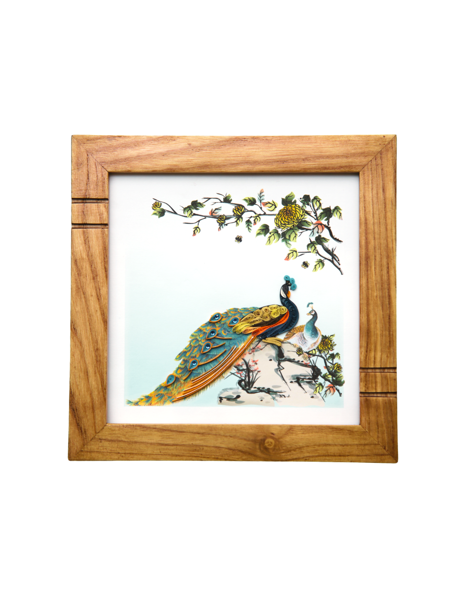 Bunyaad Pakistan 213240 Natural Red Oak Striped Wood Frame - 6"x6"