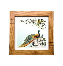 Bunyaad Pakistan Natural Red Oak Striped Wood Frame - 6"x6"