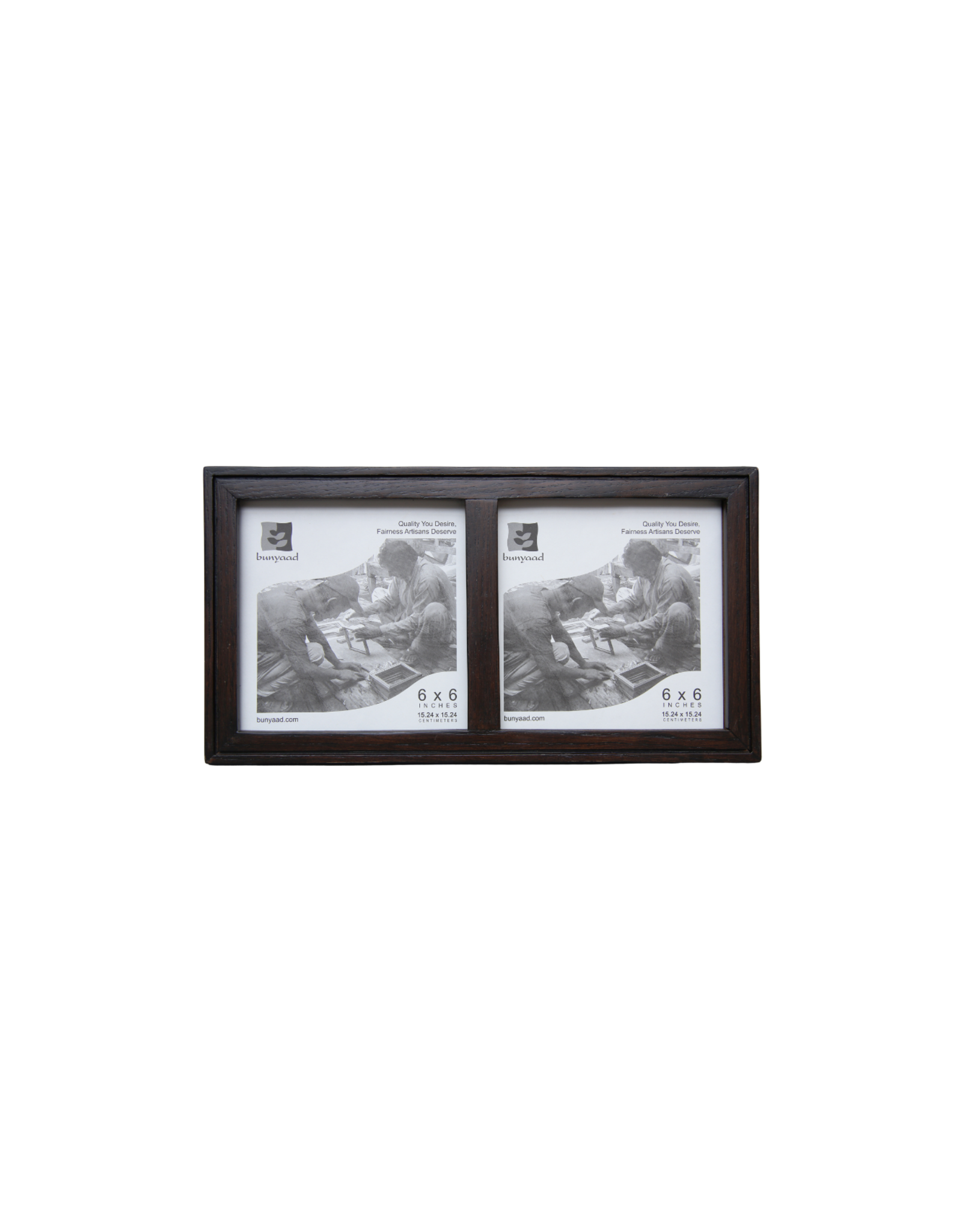 Bunyaad Pakistan Dark Red Oak Etched Duo Frame