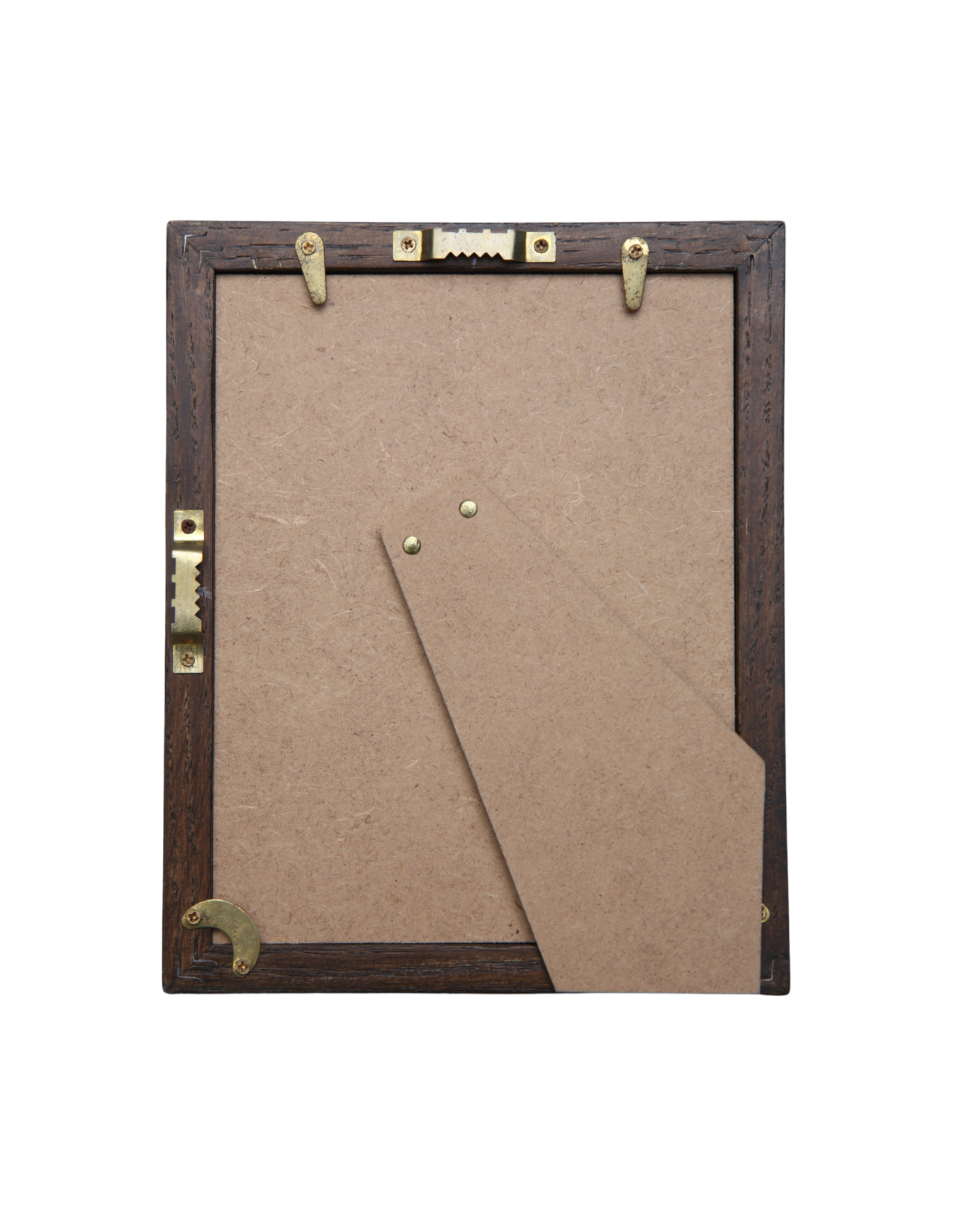 Bunyaad Pakistan Dark Red Oak Striped Wood Frame -  5"x7"