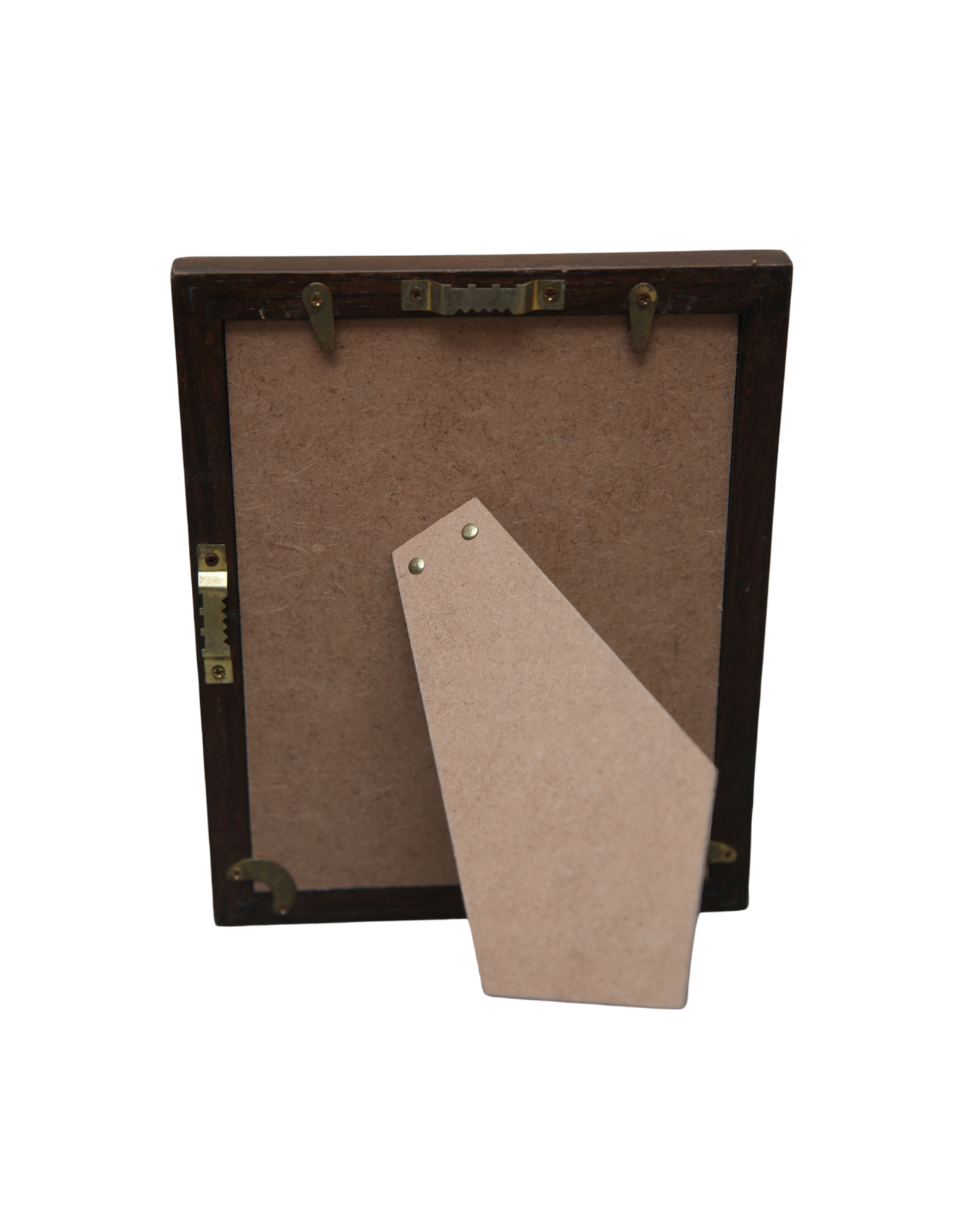 Bunyaad Pakistan Dark Red Oak Wood Frame -  5"x7"