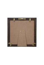 Bunyaad Pakistan Dark Red Oak Etched Wood Frame - 6"x6"