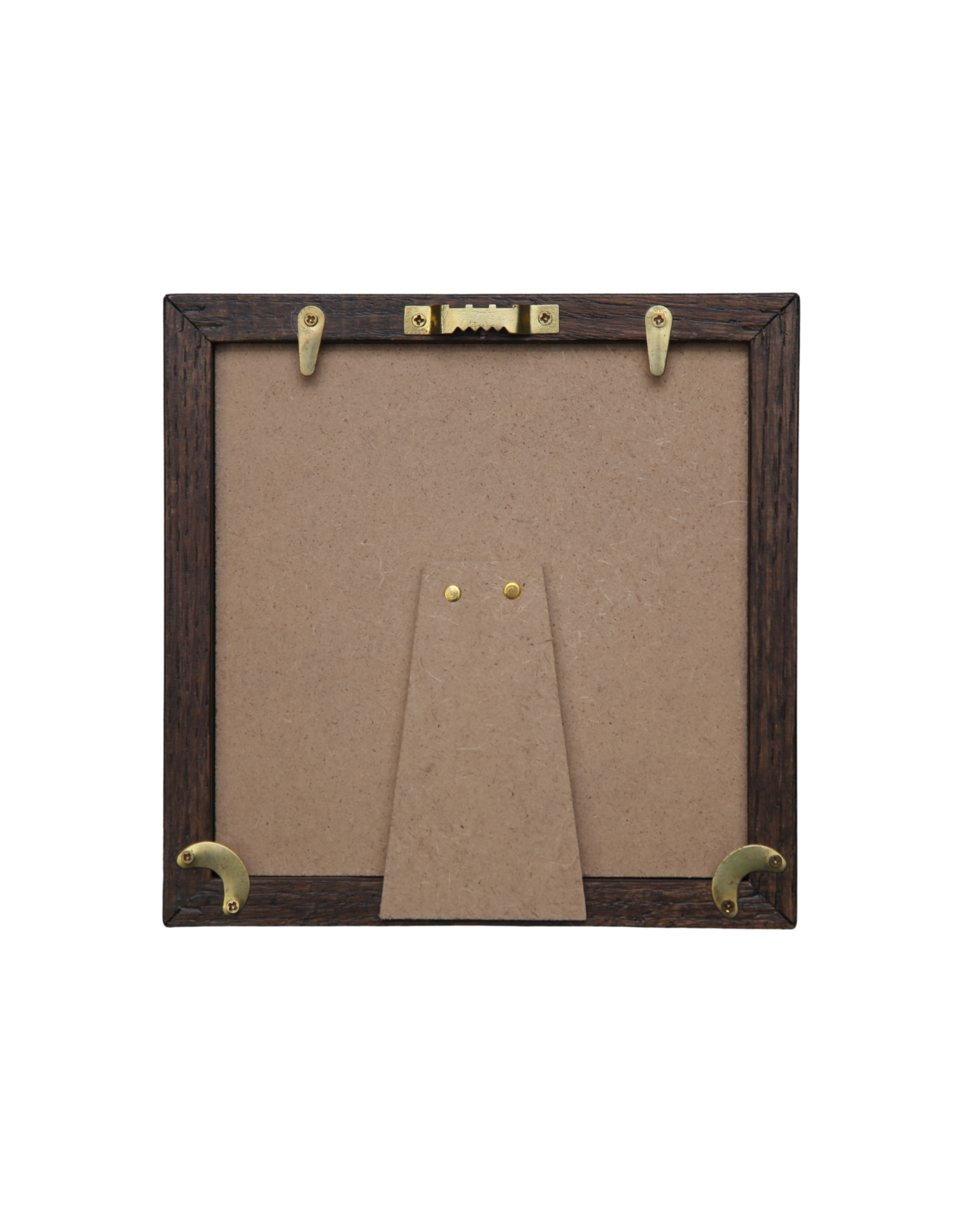 Bunyaad Pakistan Dark Red Oak Etched Wood Frame - 6"x6"