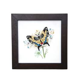 Bunyaad Pakistan Dark Red Oak Wood Frame - 6"x6"