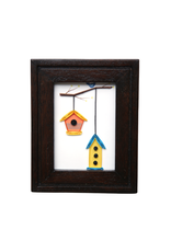 Bunyaad Pakistan Dark Red Oak Etched Wood Frame - Gift Enclosure