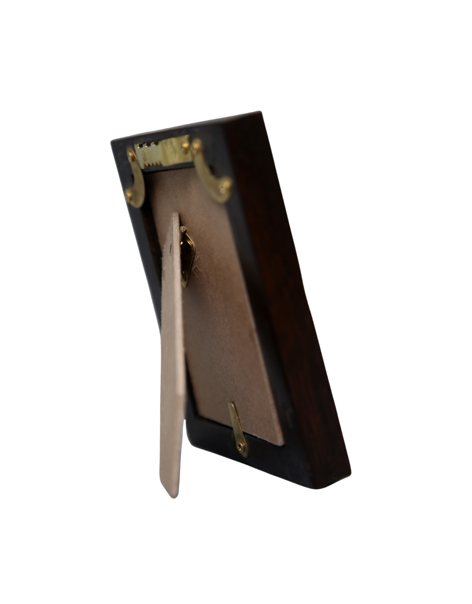 Bunyaad Pakistan Dark Red Oak Etched Wood Frame - Gift Enclosure