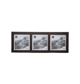 Bunyaad Pakistan Dark Red Oak Striped Wood Trio Frame