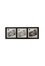 Bunyaad Pakistan 212420 Dark Red Oak Wood Trio Frame