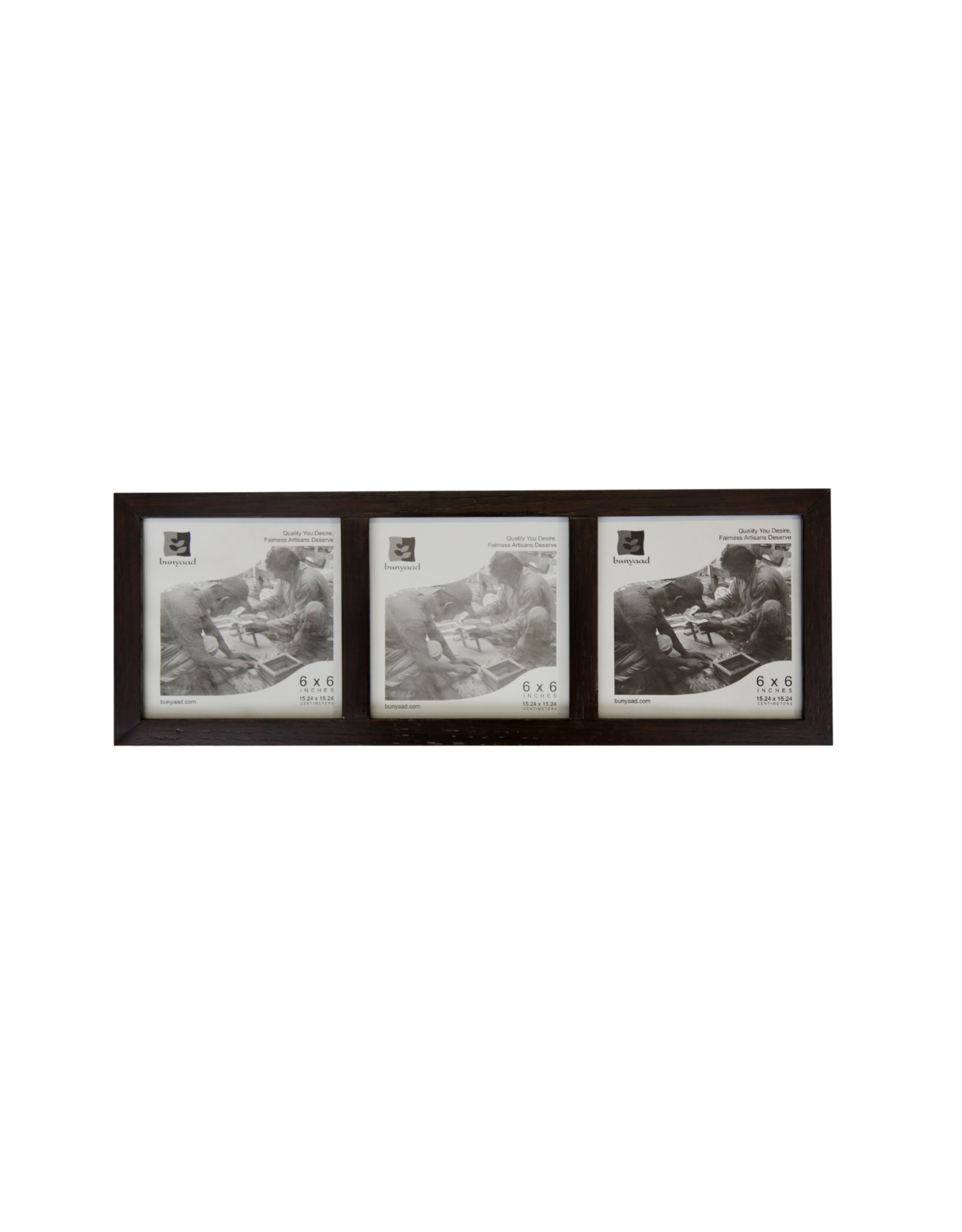 Bunyaad Pakistan 212420 Dark Red Oak Wood Trio Frame