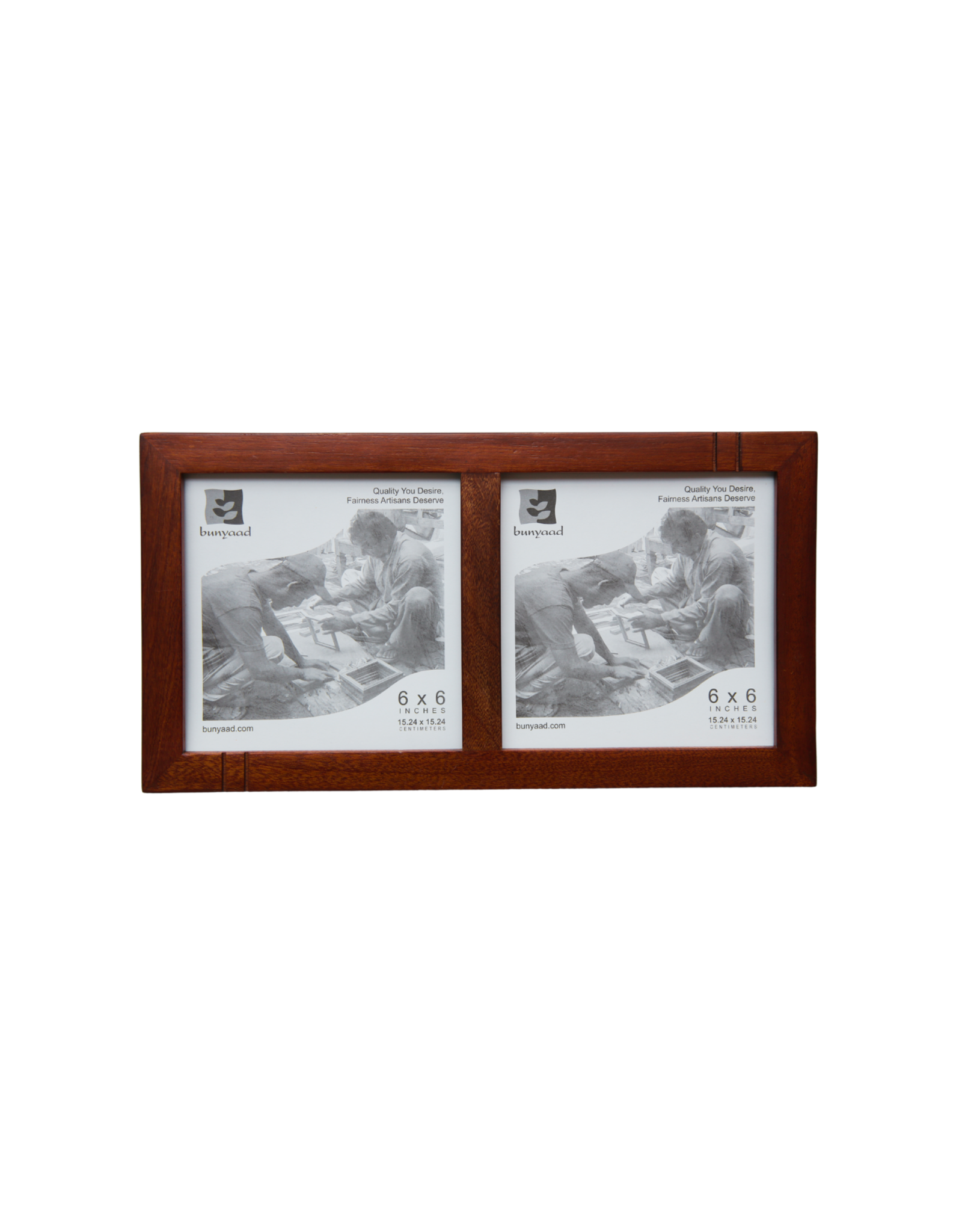 Bunyaad Pakistan Natural Mahogany Striped Duo Frame