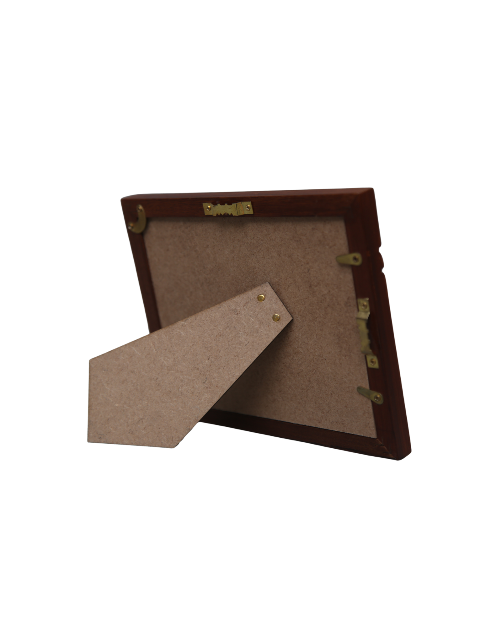 Bunyaad Pakistan Natural Mahogany Striped Wood Frame  - 5"x7"