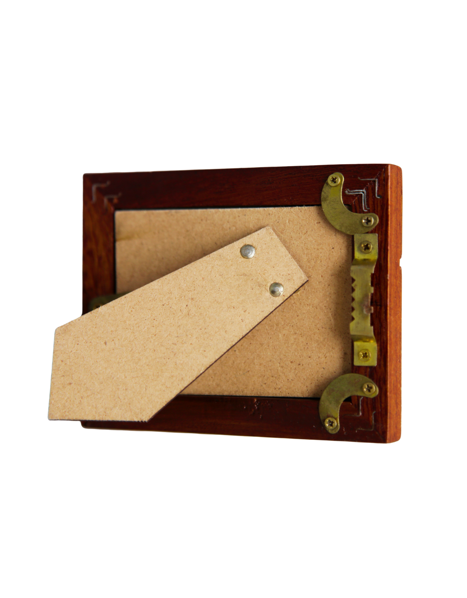 Bunyaad Pakistan Natural Mahogany Etched Wood Frame - Gift Enclosure