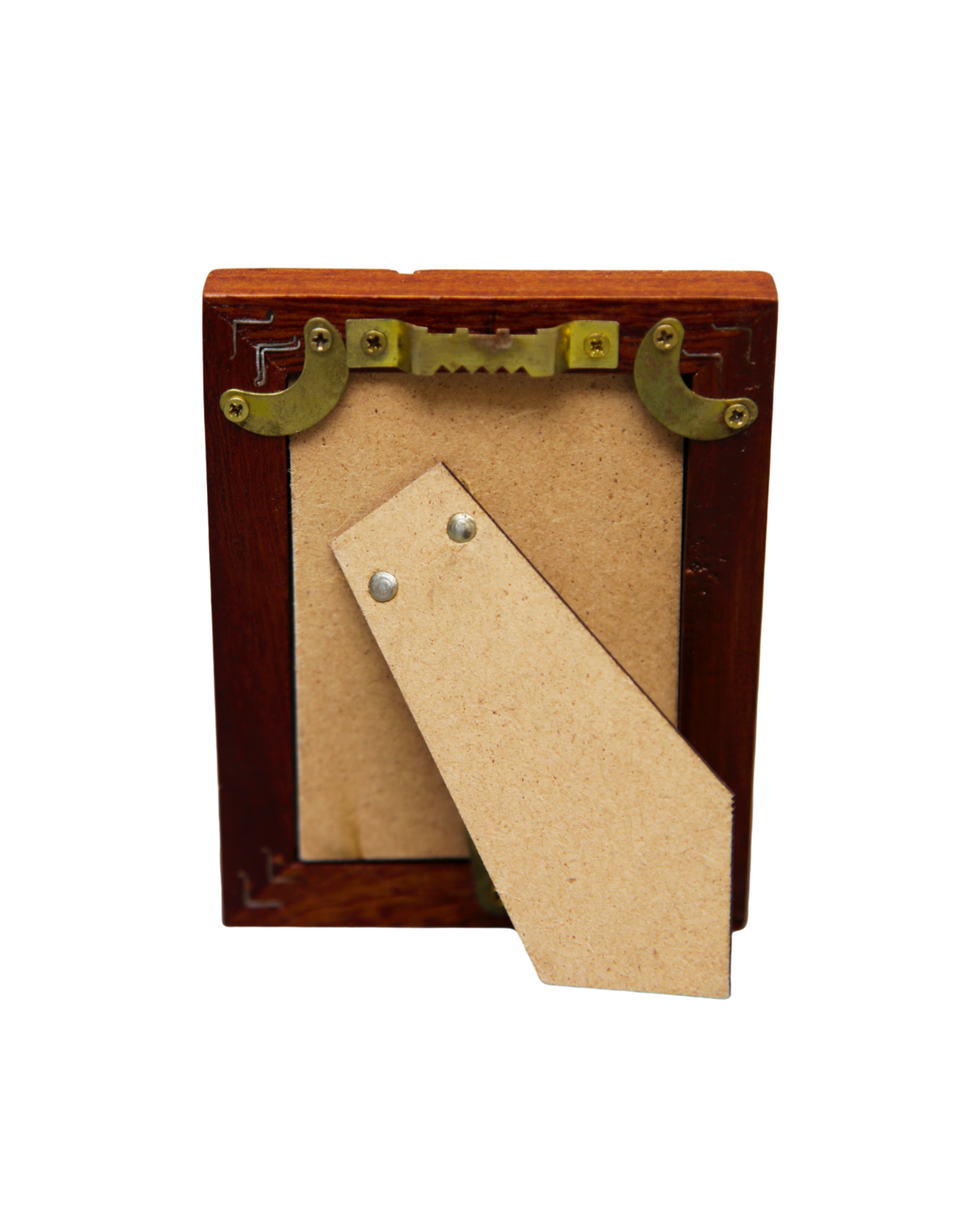 Bunyaad Pakistan Natural Mahogany Striped Wood Frame - Gift Enclosure