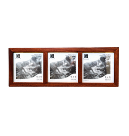 Bunyaad Pakistan Natural Mahogany Wood Trio Frame