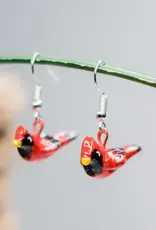 Lucia's Imports Cardinal Ceramic Earrings