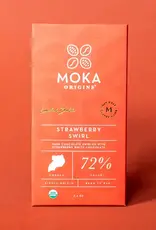 Moka Origins Strawberry Swirl Chocolate Bar 72%