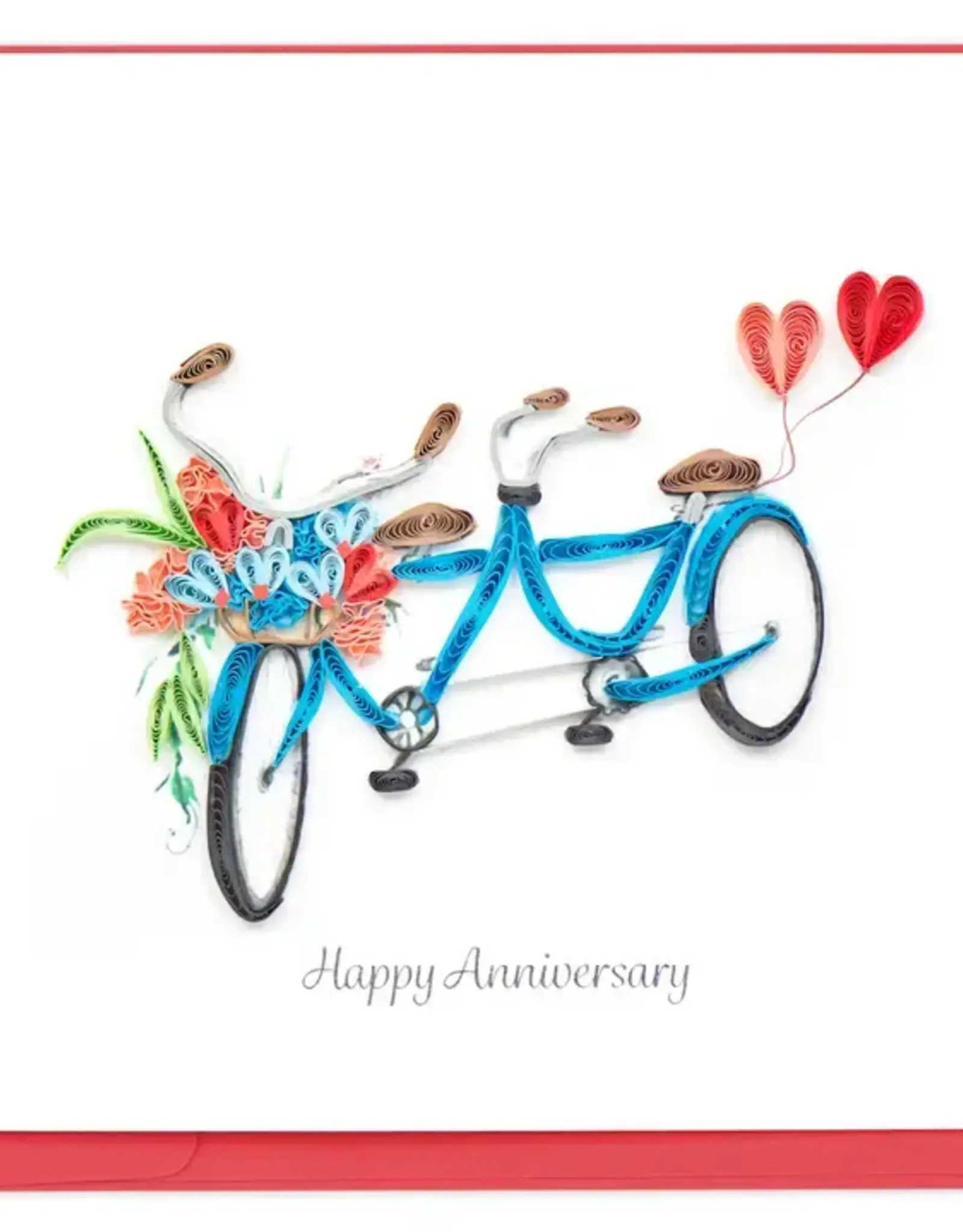 Quilling Card Quilled Tandem Bicycle Anniversary Card