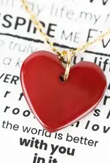 Ten Thousand Villages Red Heart Necklace