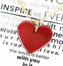 Ten Thousand Villages Red Heart Necklace